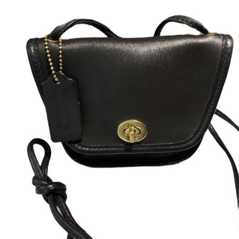 Vintage Coach Mini Bag in BLACK with brass hardware - Picture 1 of 10